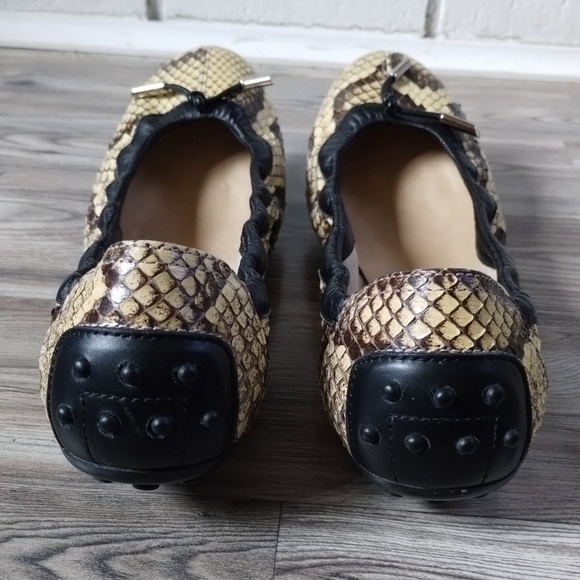 TOD’S Snake-Embossed Leather Ballerina Flats Size 9.5 - Picture 3 of 6